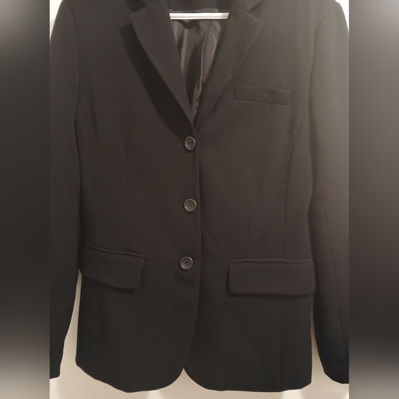 Michelle Black Polyester+Rayon Blazer Size 8 - Picture 2 of 7